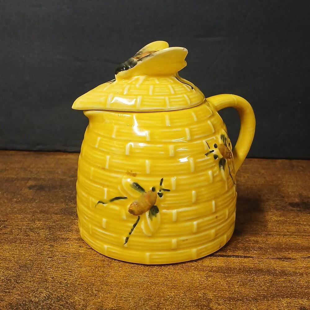 VTG Ceramic Beehive Honey Pot W/ Cork & Top 4.75x4.5” - Picture 3 of 7